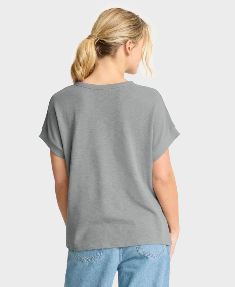 Women's New Orleans Saints Oversized French-Slub Henley Shirt