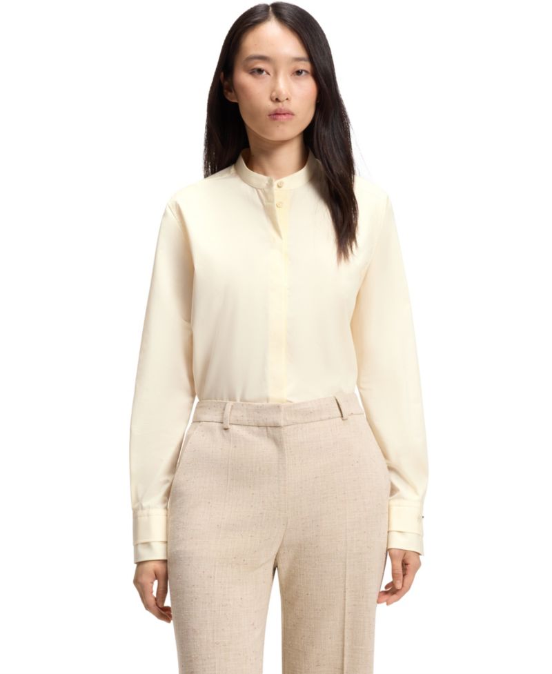 BOSS by Women's Cotton Poplin Regular-Fit Blouse