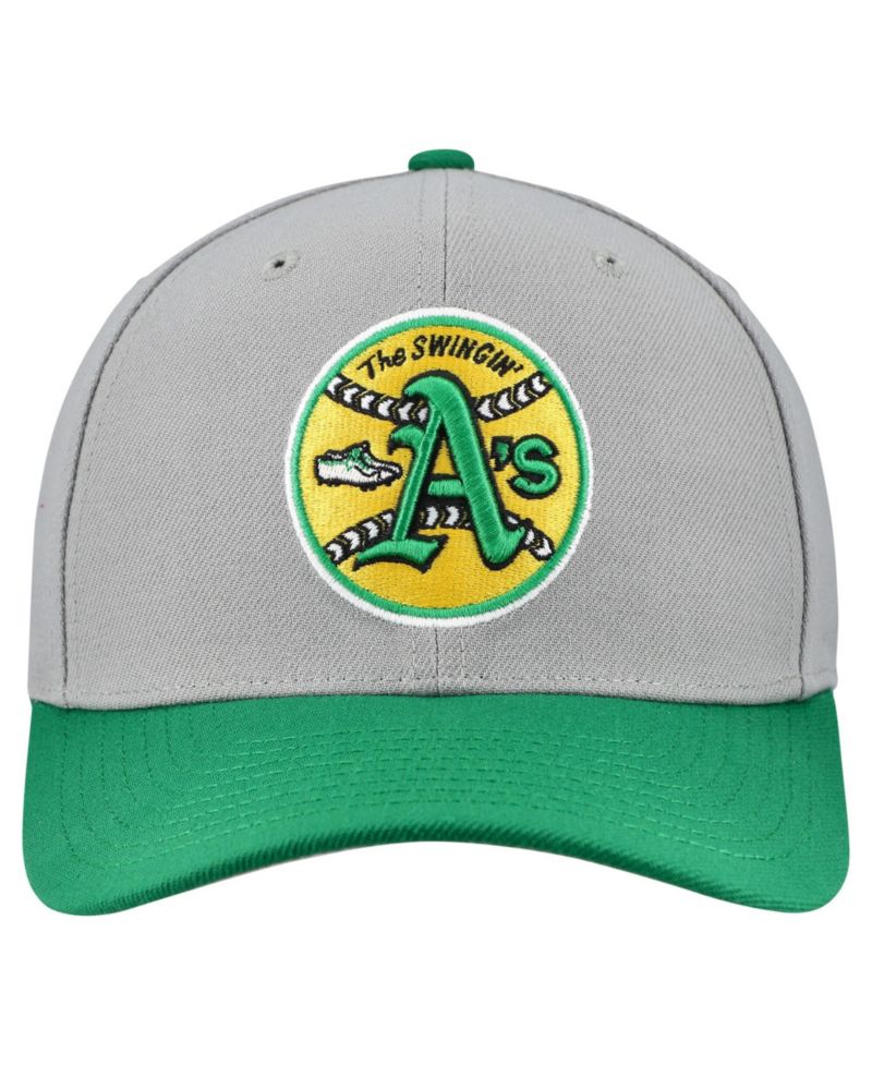 Men's and Women's Mitchell & Ness Gray Oakland Athletics Basic Coop Pro Adjustable Hat
