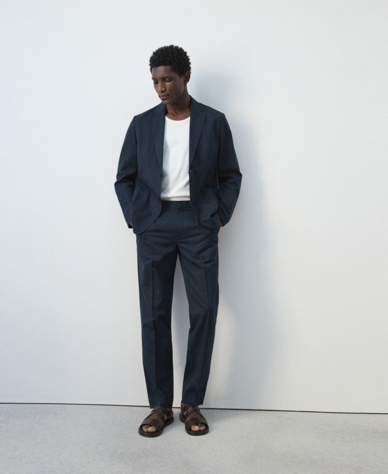 Men's Slim-Fit Linen-Lyocell Blend Suit Blazer