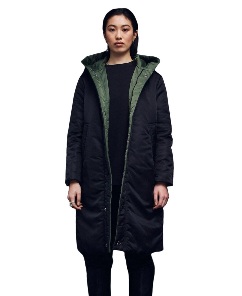 Women's Sustainable Reversible Satin Down Coat