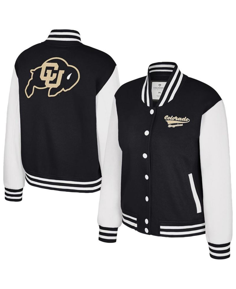 Women's Black Colorado Buffaloes French Baguette Full Snap Fleece Jacket