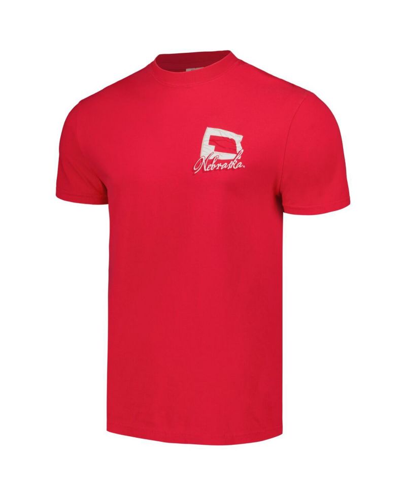 Men's and Women's Scarlet Nebraska Huskers Hyper Local Farming Flag Skyline T-Shirt