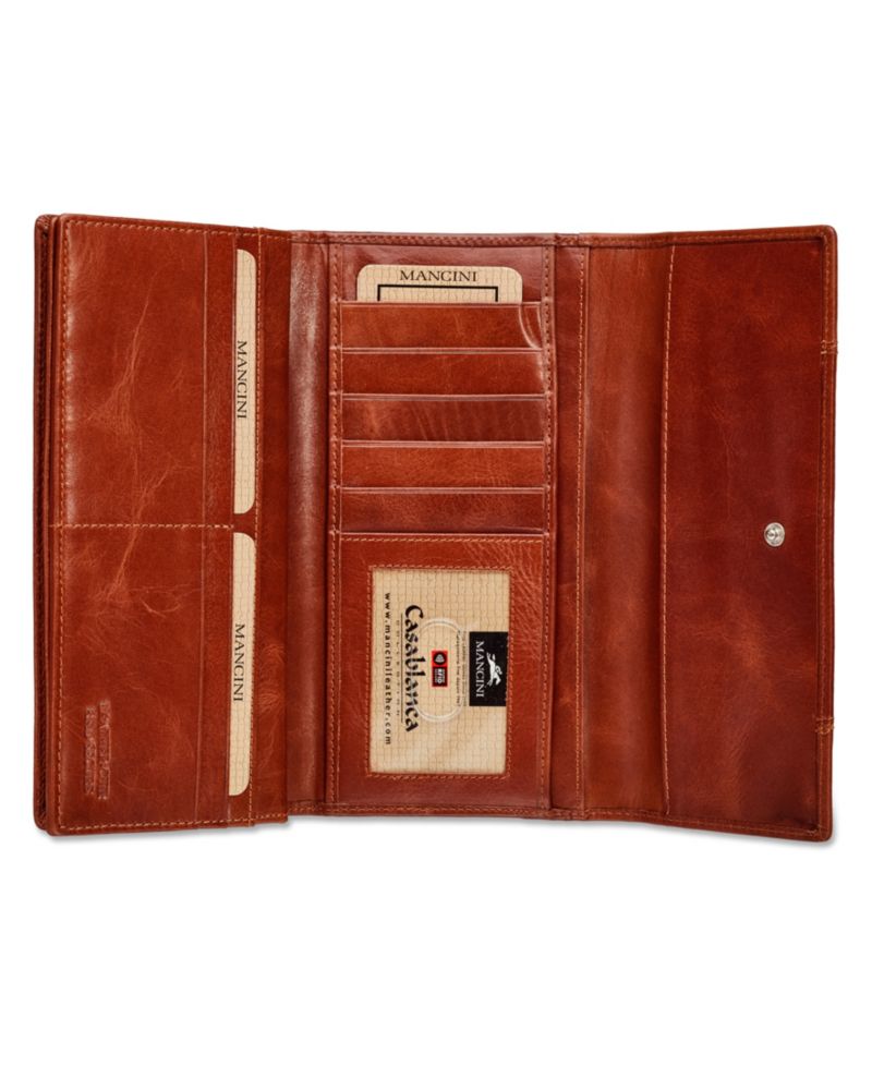 Casablanca Collection RFID Secure Ladies Trifold Wing Wallet