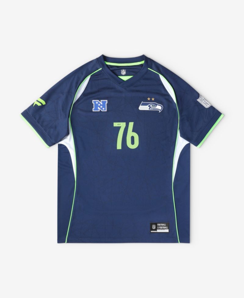 Big Boys and Girls College Navy Seattle Seahawks Football x Football V-Neck Fan Jersey