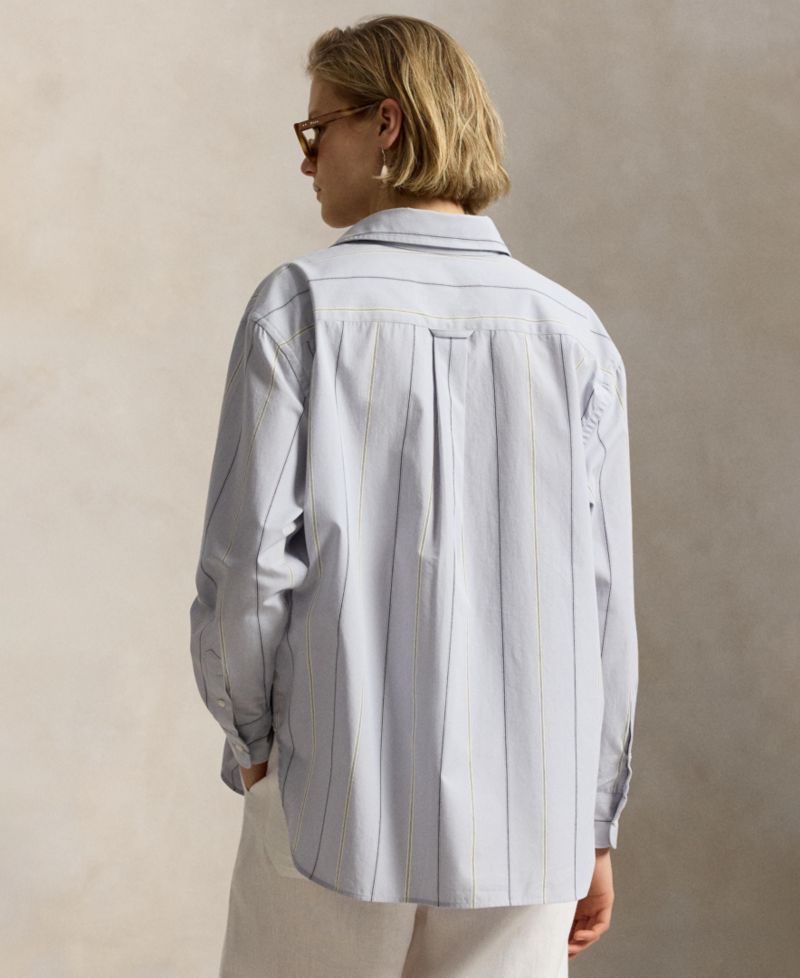 Women's Oversize-Fit Striped Cotton Shirt
