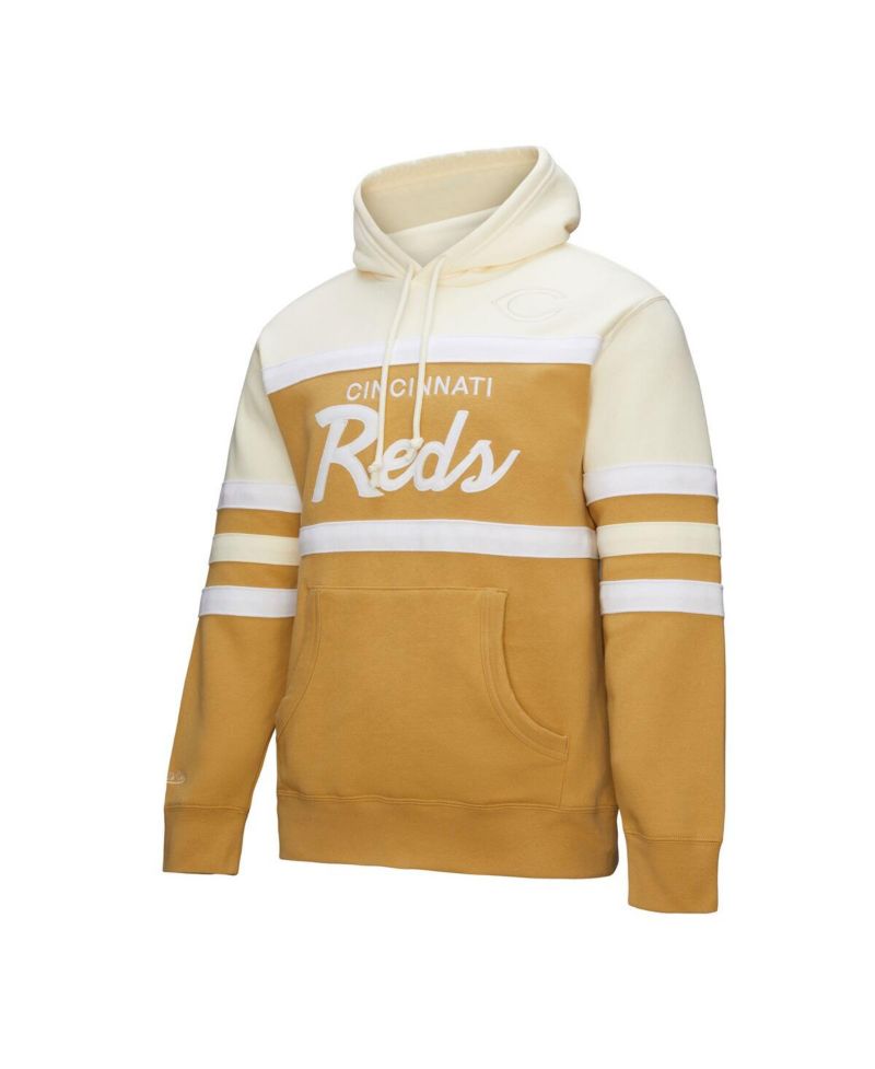 Men's Tan/Cream Cincinnati Reds Head Coach Pullover Hoodie