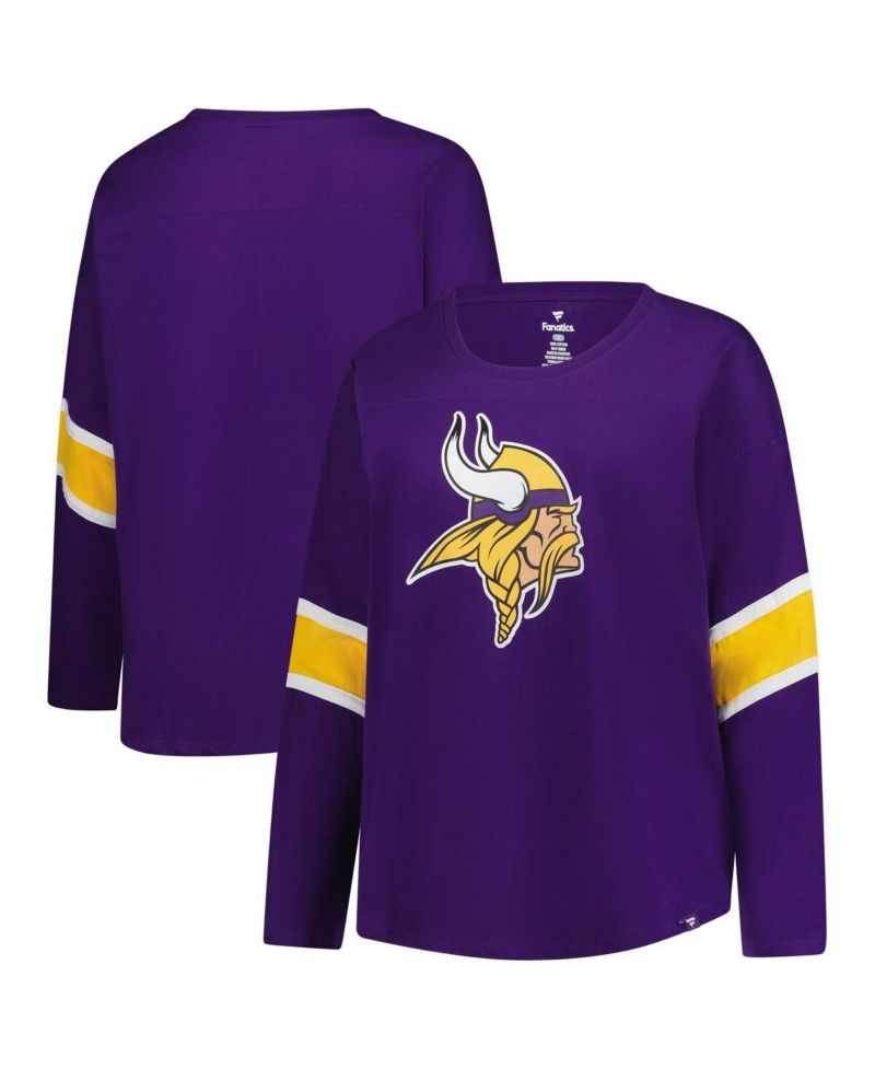 Women's Purple Minnesota Vikings Plus Size Redzone 3/4-Sleeve Scoop Neck T-Shirt