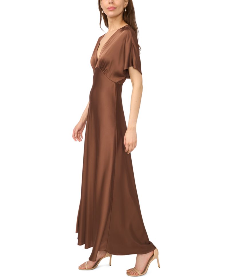 Women's V-Neck Dolman-Sleeve Maxi Dress
