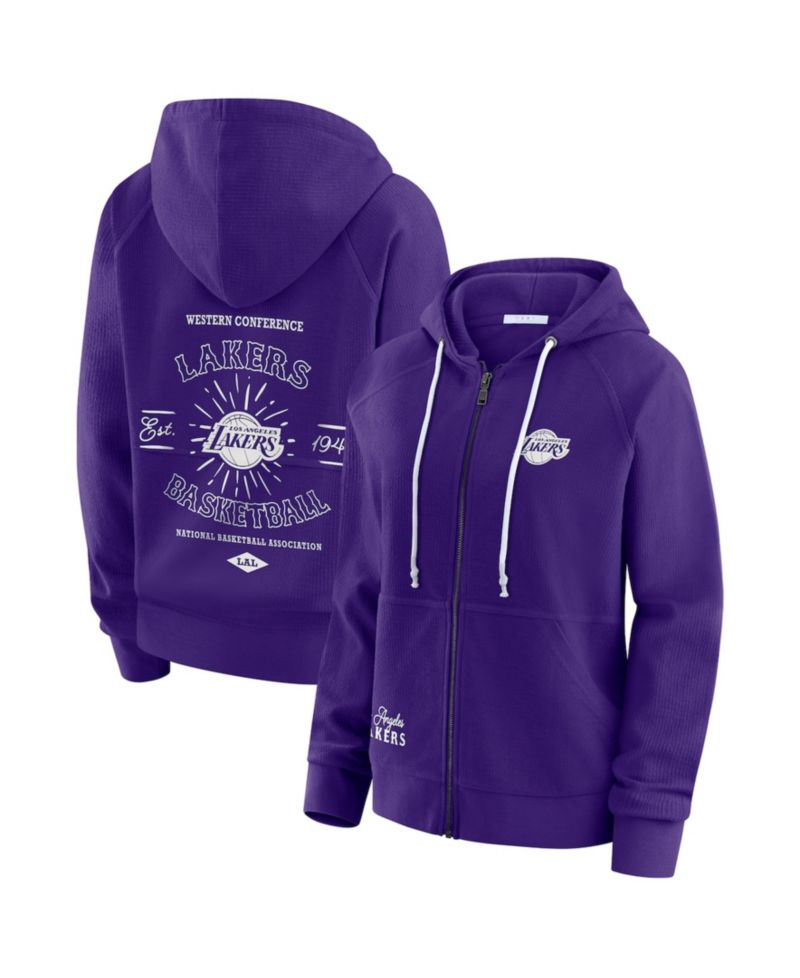 Women's Purple Los Angeles Lakers Vintage Full-Zip Raglan Hoodie