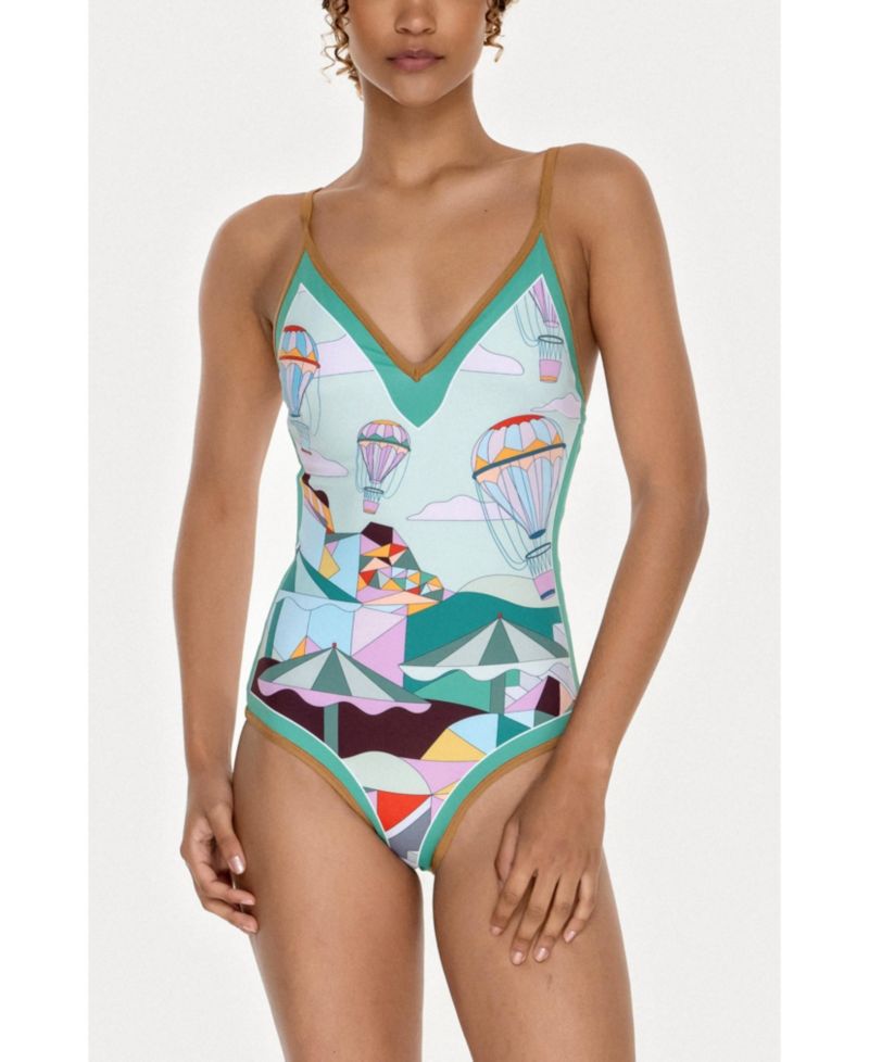 Jungle Adventure Reversible V-Neck One-Piece Swimsuit