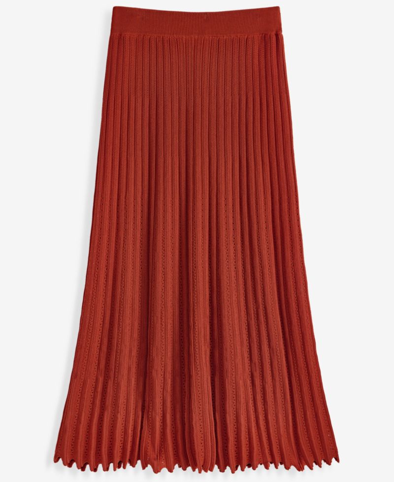 Women's Sweater-Knit Pleated High-Waisted Skirt