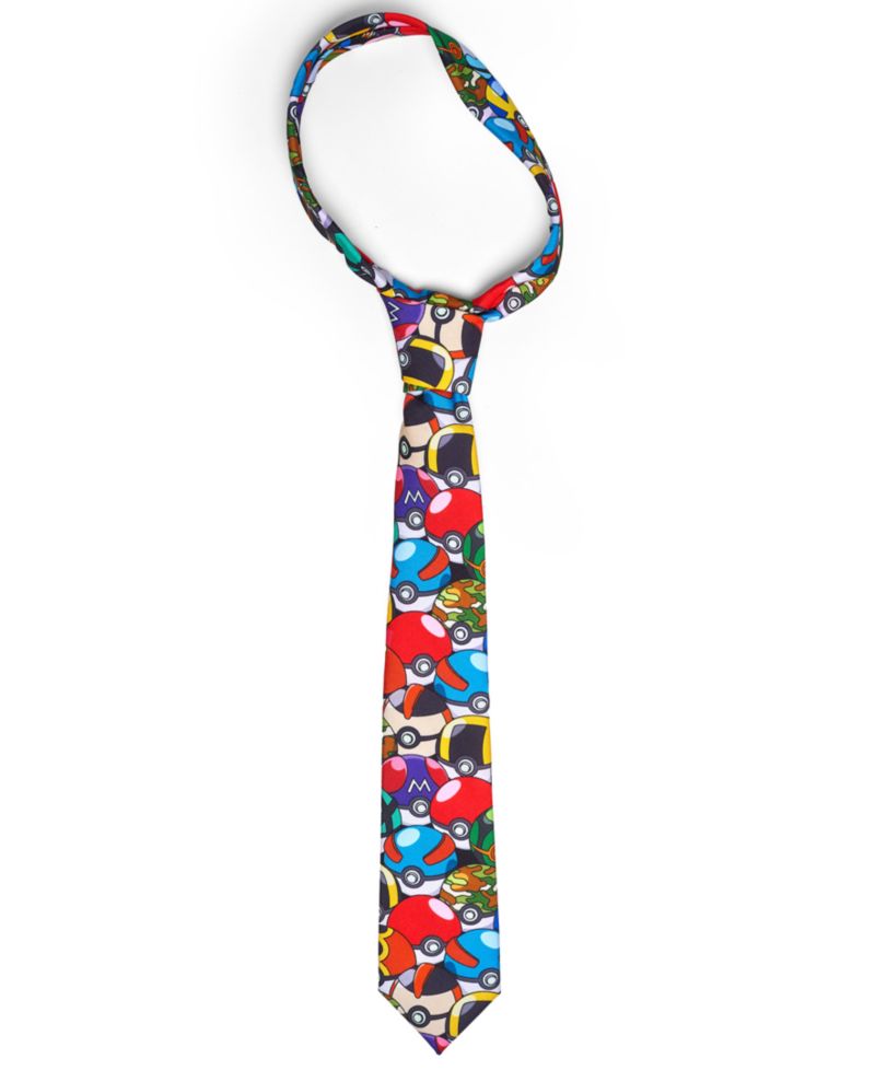 Men's Pokemon Tie - Pokeball Necktie - Formal And Casual - Including 1 Tie - Multicolor