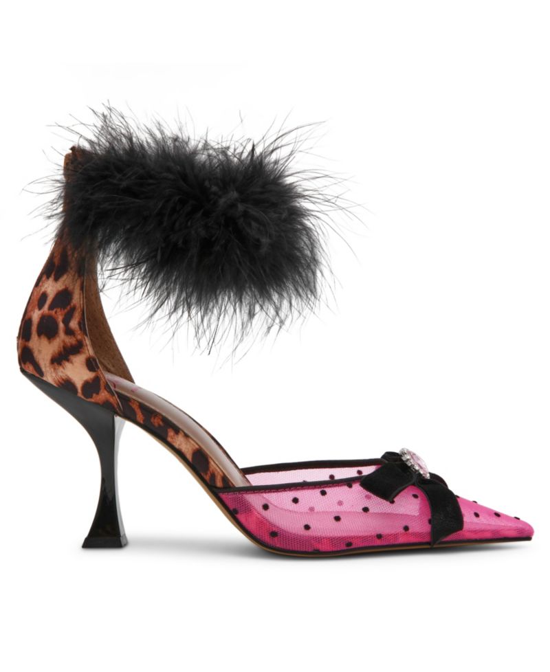 x Paris Hilton Women's Cherie Feathered Slip-On Pumps