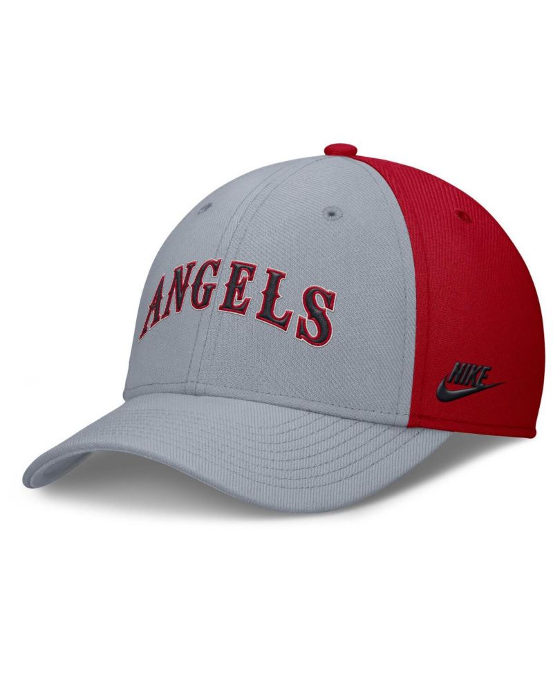 Men's Gray/Red California Angels Rise Swoosh Performance Flex Hat