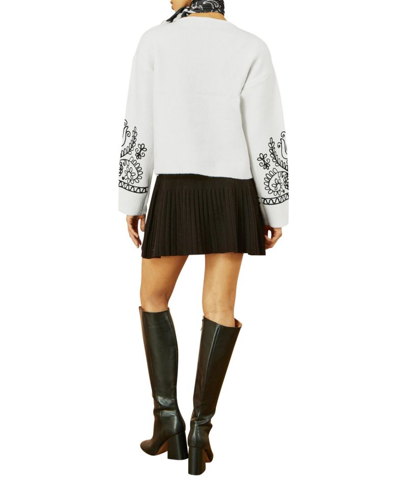 Women's Knitted Folk Edge To Edge Cardi