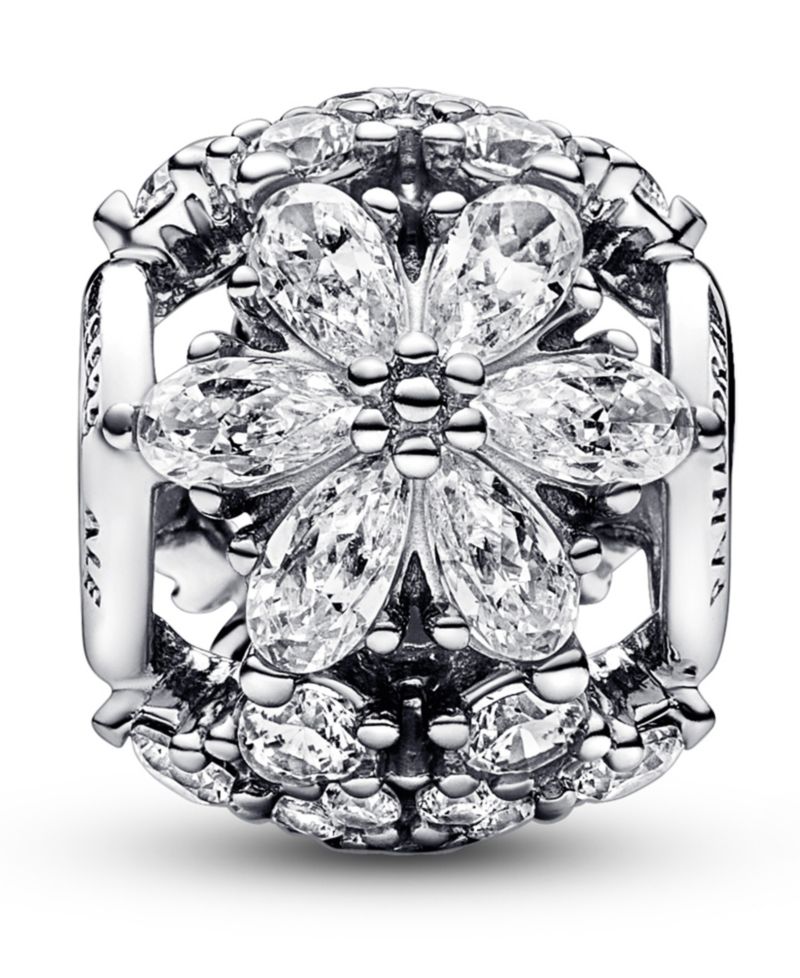 Cubic Zirconia Sparkling Herbarium Cluster Round Charm