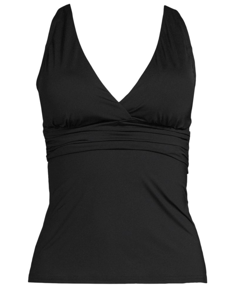Plus Size Chlorine Resistant Plunge X-Back Tankini Swimsuit Top
