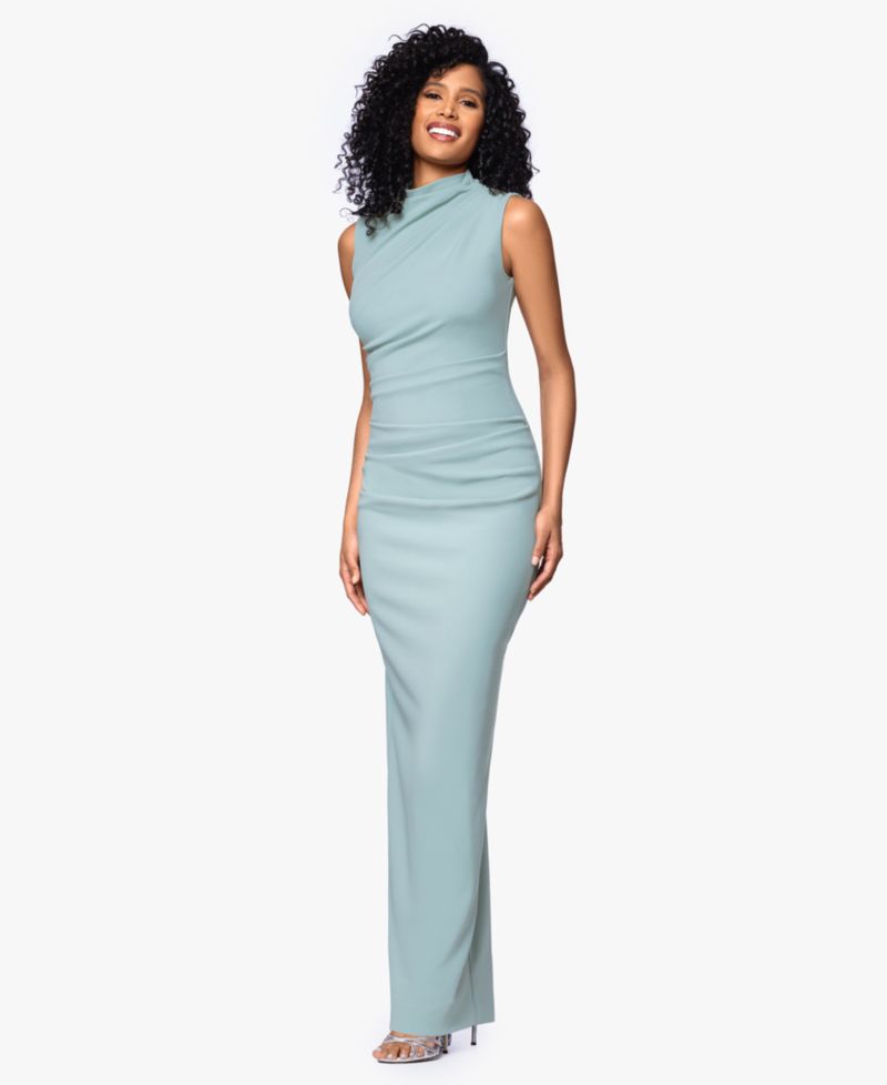 Petite Mock-Neck Sheath Gown