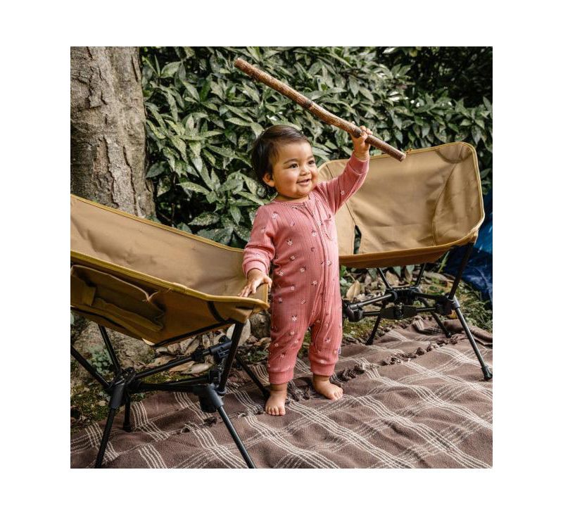 Baby Girls' Long-Sleeve 2-Way Zipper Ribbed Romper