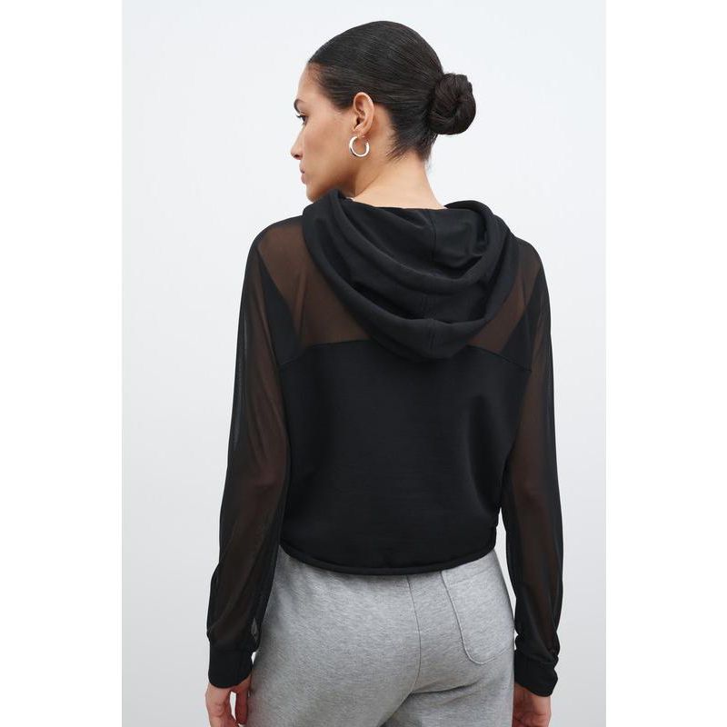 Women's Park Sheer Mesh-Sleeve Lightweight Relaxed Hoodie