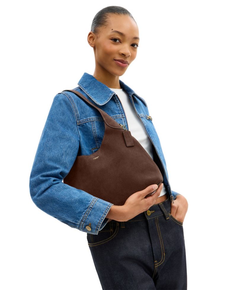 Brooklyn Medium Suede Shoulder Bag 28