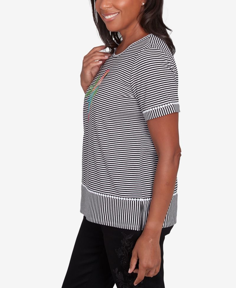 Women's Classic Crewneck Parrot Striped Top