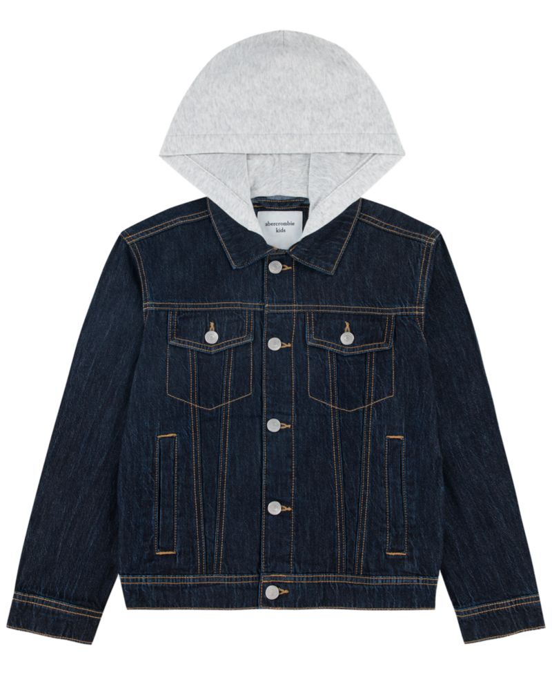 Boys' 5-18 Long-Sleeve Hooded Denim Jacket