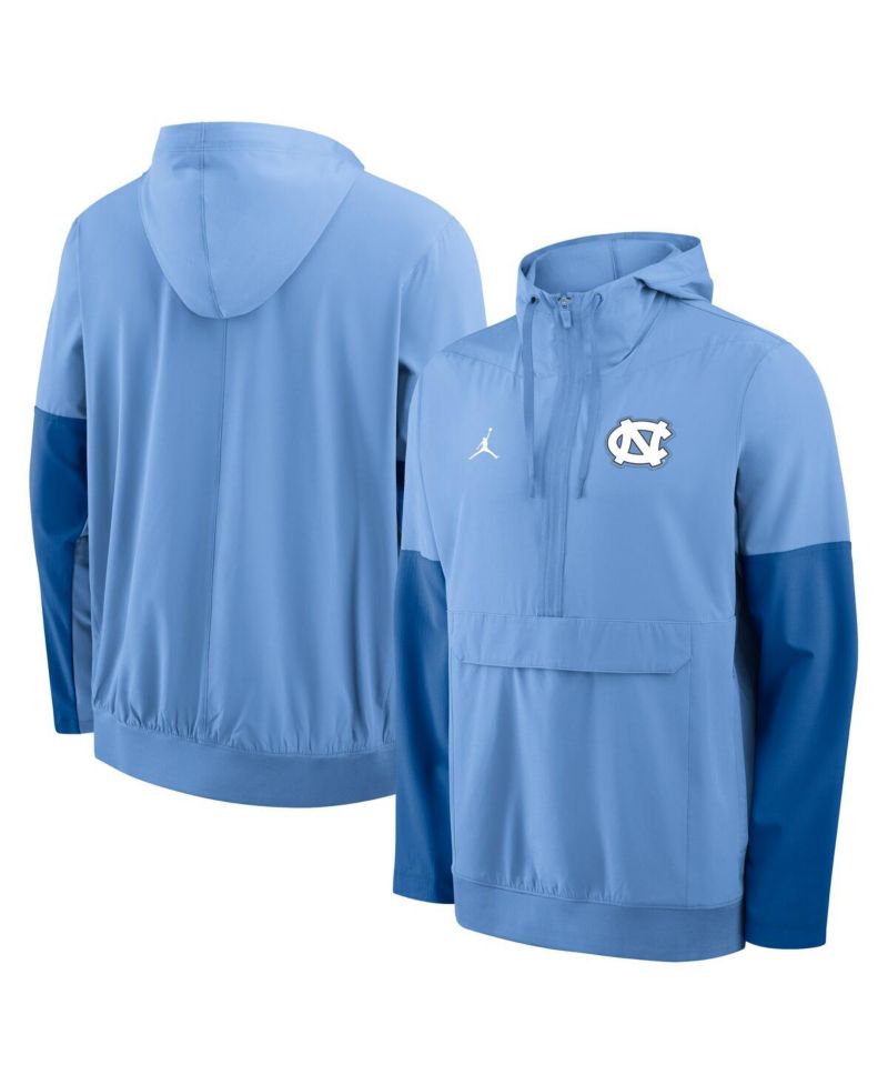 Men's Light Blue North Carolina Tar Heels Anorak Half-Zip Hoodie Jacket