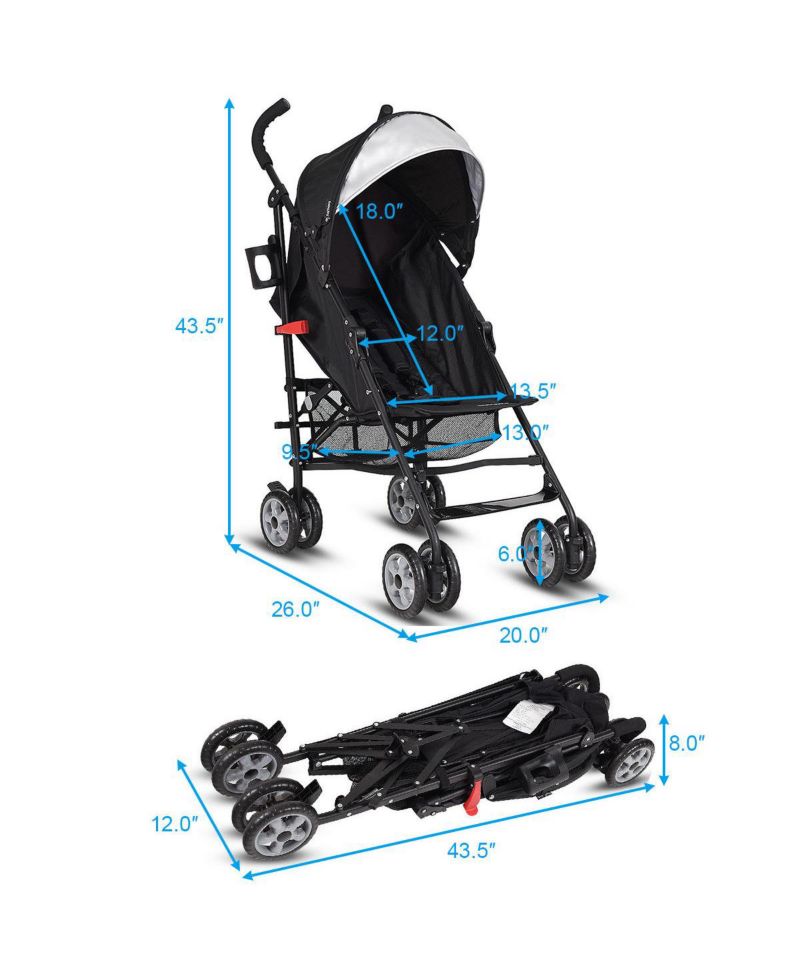 Folding Lightweight Baby Toddler Umbrella Travel Stroller w/