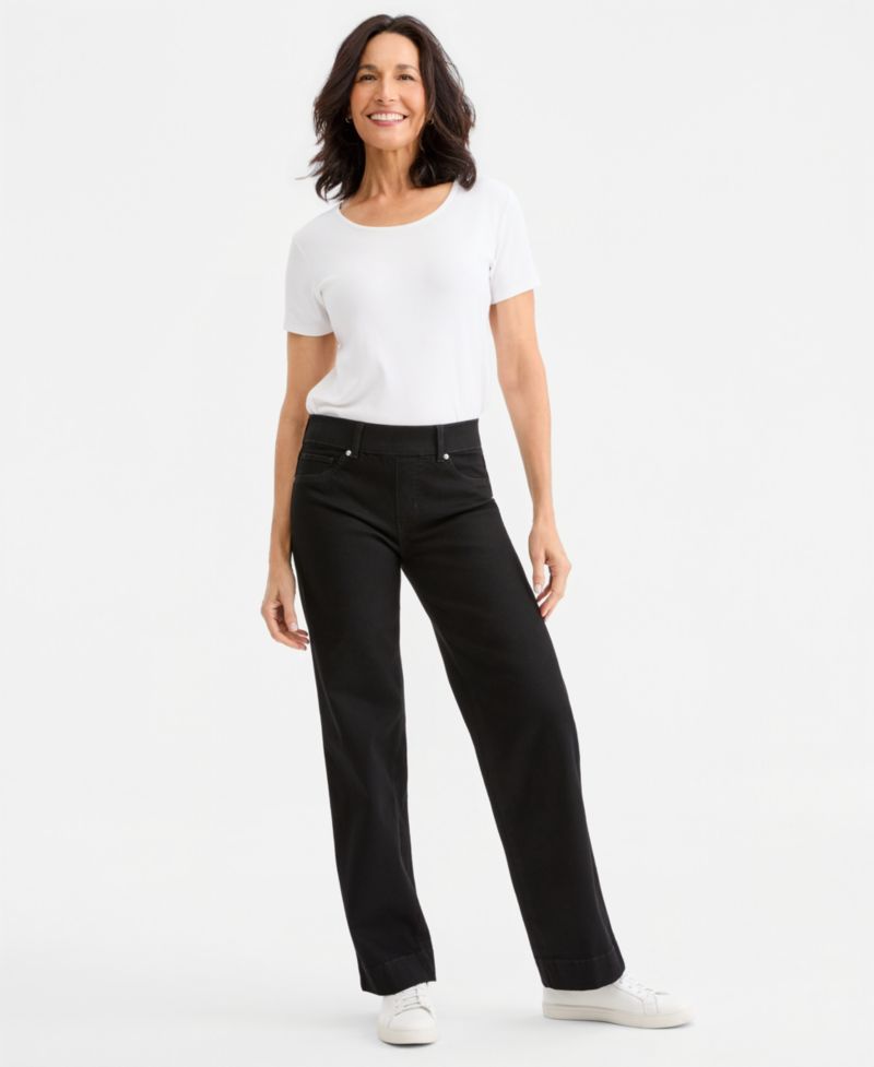 Women's Shaping Pull-On Wide-Leg Jeans
