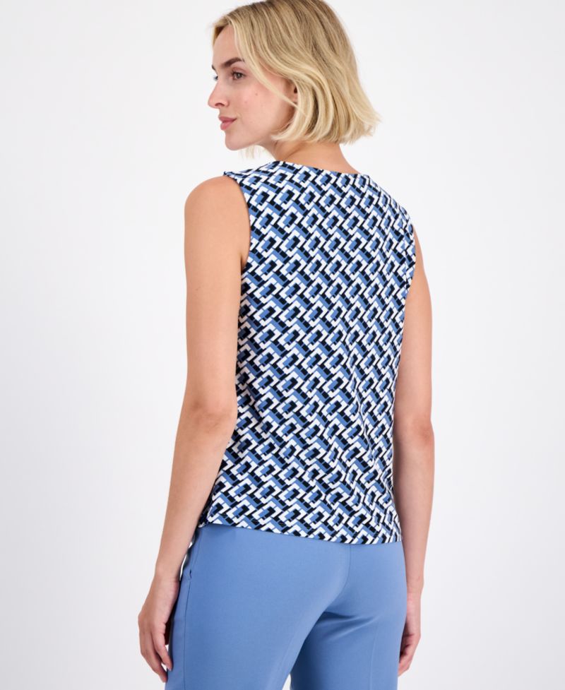 Women's Gathered-Neck Sleeveless Top