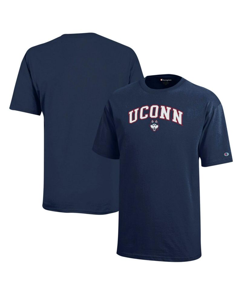 Big Boys and Girls Navy UConn Huskies Arch Over Logo T-Shirt