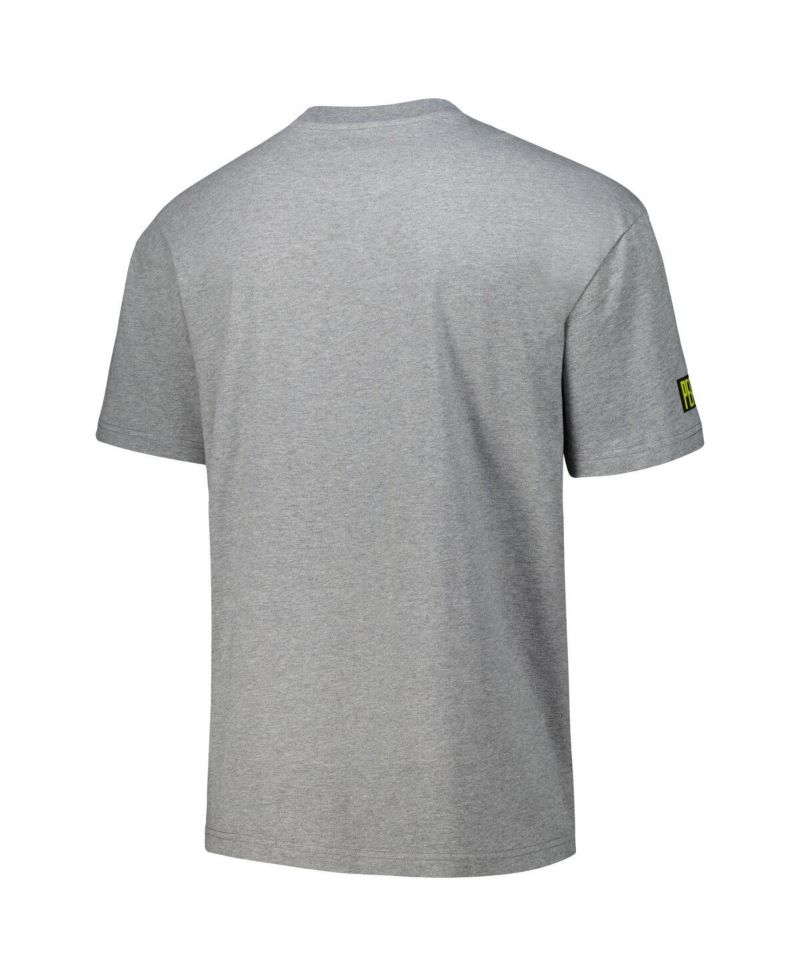 Men's Heather Charcoal Peanuts Snoopy Tattoo Loose Fit T-Shirt