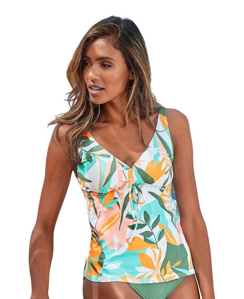 Women's Printed Mix Everyday Comfort Underwire Tankini Top