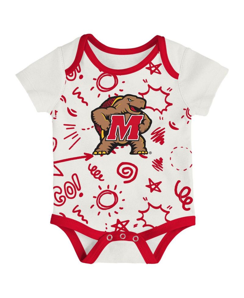 Baby Boys and Girls 3-Piece Maryland Terrapins All Day Play Bodysuit Set