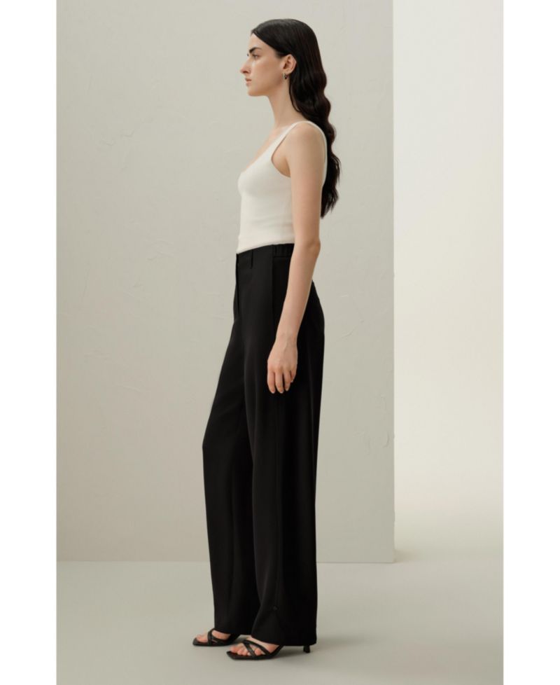 Women's Curved Seam Silk Crepe Pants
