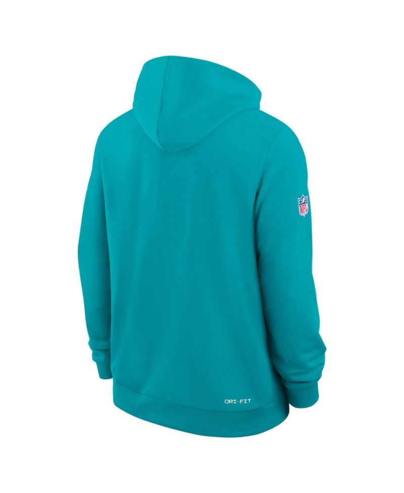 Men's Aqua Miami Dolphins Sideline Standard Issue Top Prospect Dri-FIT Hoodie