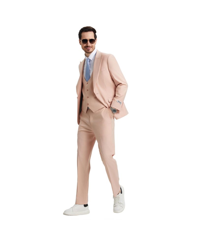 Men's Stacy Adams Hybrid-Fit 3pc Suit Set, Jacket Vest and Pants