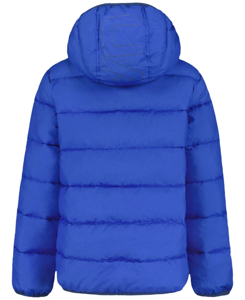 Boys' 8-20 Solid Logo Full-Zip Puffer Hooded Jacket