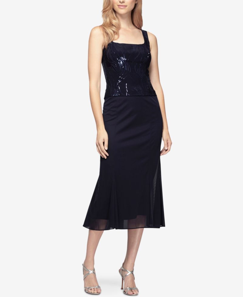 Petite Sequined Midi Dress and Jacket
