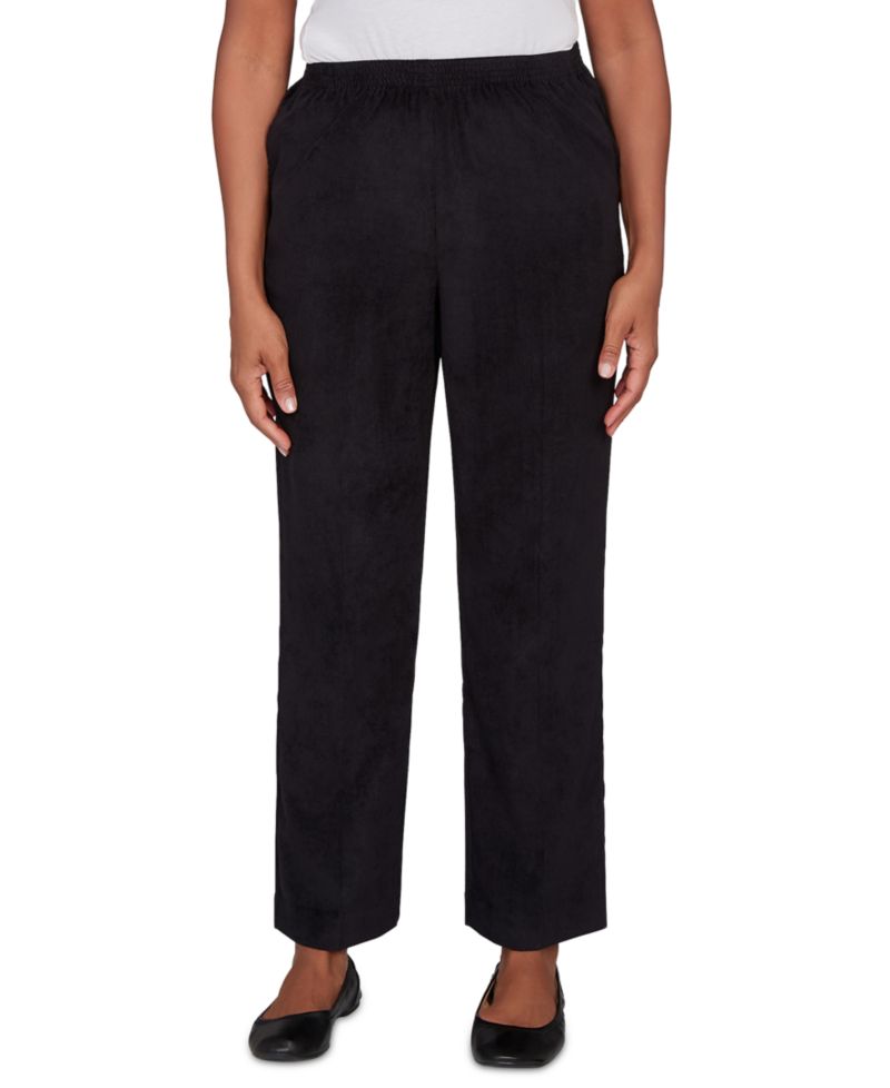 Petite Corduroy Elastic Waistband Short-Length Pants