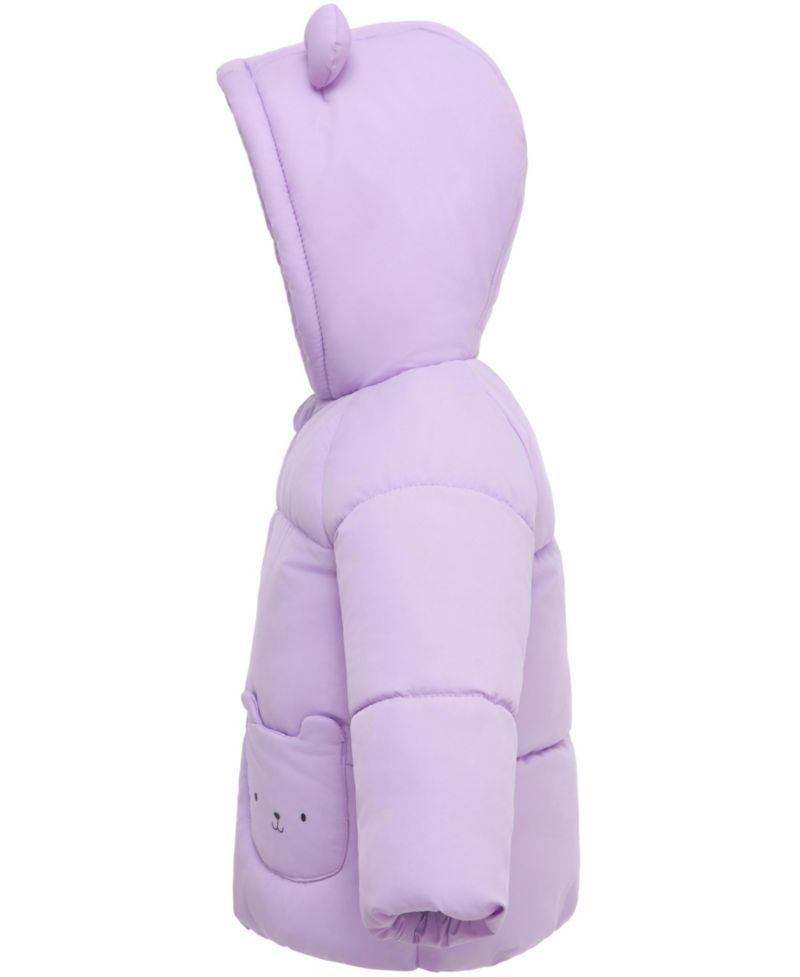Baby Girls (6-24M) Borg-Lined Bear Ears Puffer Jacket