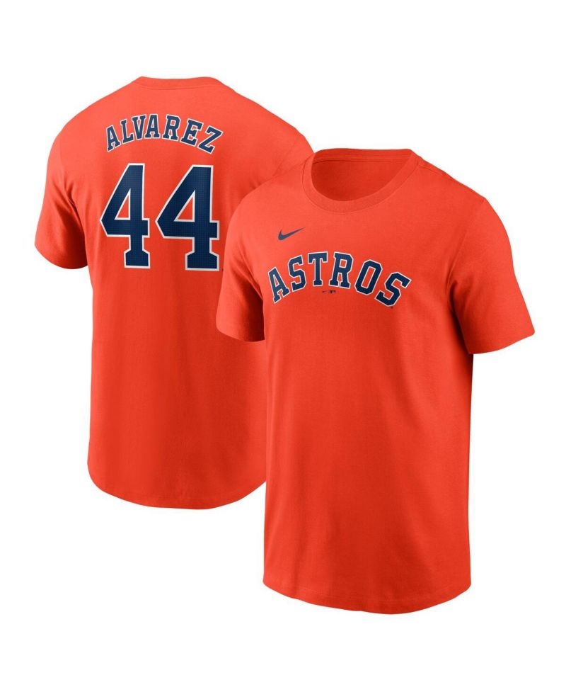 Men's Yordan Alvarez Orange Houston Astros Fuse Name & Number T-Shirt