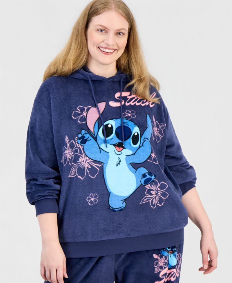 Kids' Plus Size Lilo & Stitch Long-Sleeve Hoodie Pullover