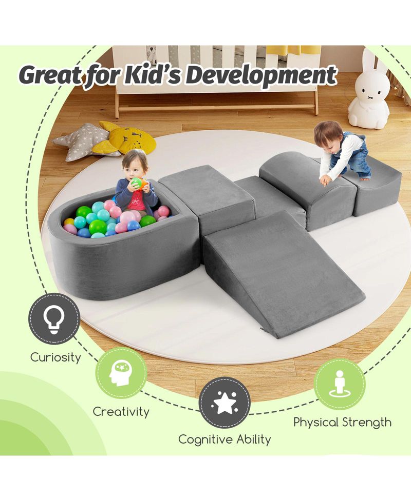 Climb and Crawl 5-Piece Playset with Ball Pit