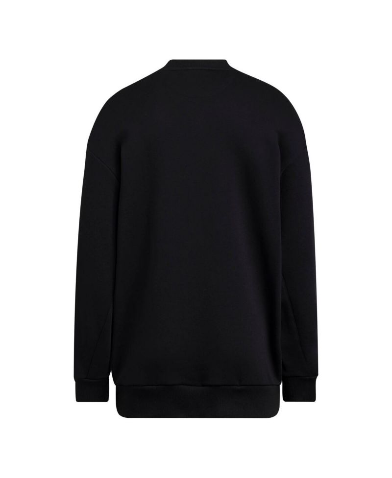 Women's Black Nebraska Huskers Oversized Crewneck Pullover Sweatshirt