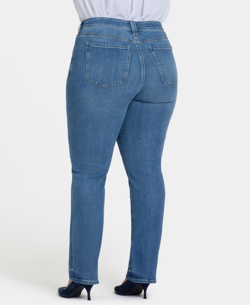 Plus Marilyn Straight Jeans with Front Patch Pockets