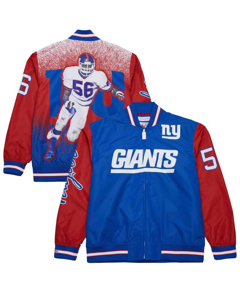 Men's Lawrence Taylor Royal New York Giants Retired Player Graphic Full-Snap Satin Jacket