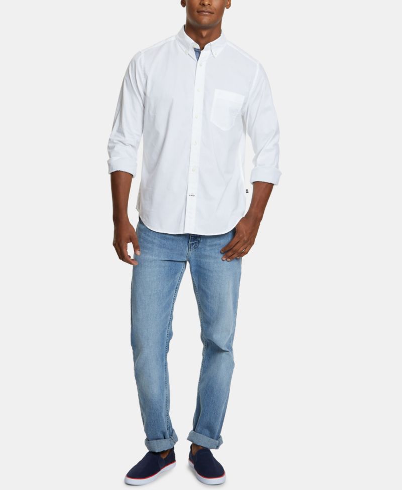Men's Classic-Fit Stretch Solid Oxford Button-Down Shirt